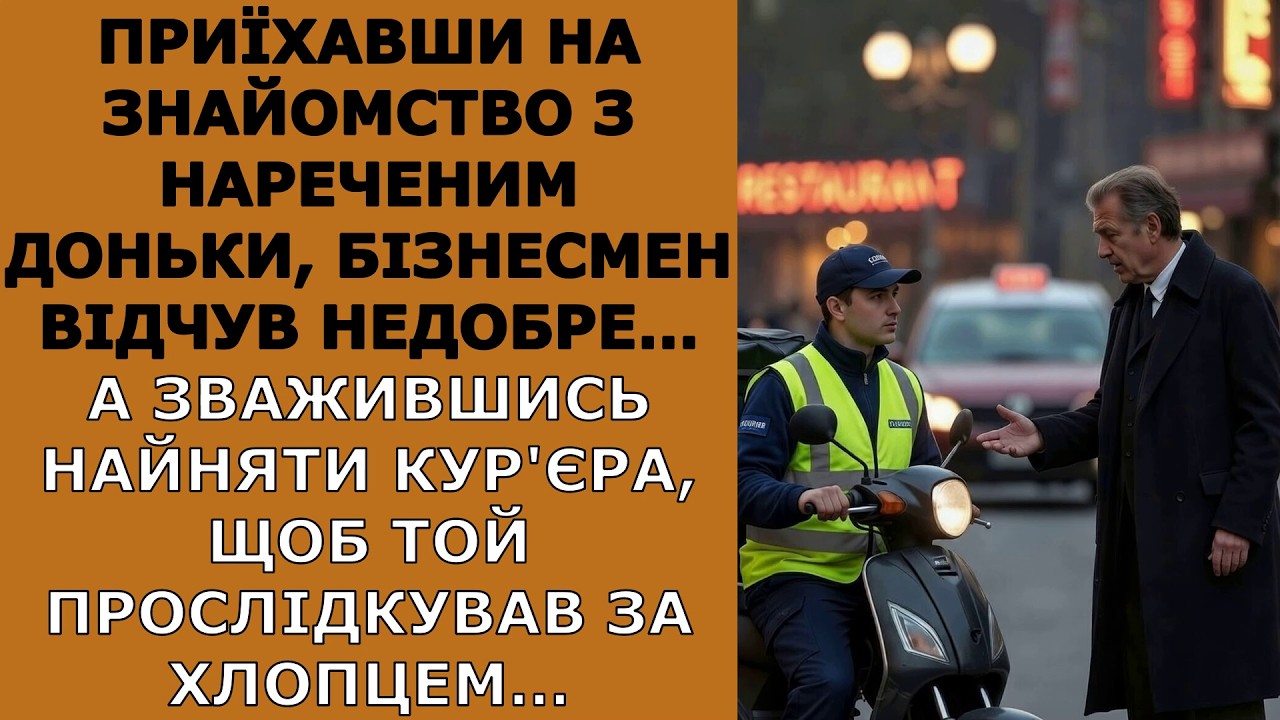 Приїхавши на знайомство з нареченим доньки, бізнесмен відчув недобре… А зважившись найняти кур'єра…