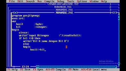 Program Perbedaan Ganjil dan Genap menggunakan Turbo Pascal || Logika & Algoritma