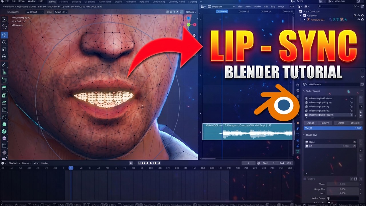 Blender Lip Sync Tutorial for Beginners I Blender Character Animation ...