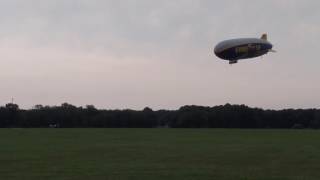 Goodyear Blimp Wingfoot Two Lands with Storm Nearby 7/7/17