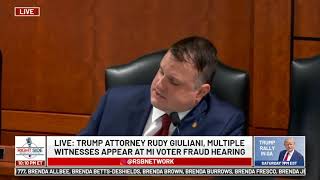 Giuliani Farts during Michigan Hearing @ :39 and 1:53