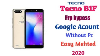 Tecno B1f Frp | Tecno Frp bypass Google Acount Unlock| Tecno Pop 2 (8.1.0) Easy Mehted 2020