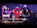 Varias activistas contra la ley trans increpan a la ministra Irene Montero en el acto del 8M