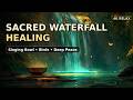 LIVE • Sacred Waterfall Healing 🌊 Singing Bowl &amp; Birds | Stress Relief • Meditation Ambience