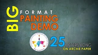 Big Format Painting Demo 25 Meters Long On Archie Paper 60 Countries, 444 Artists Participated.