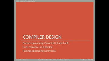 COMP442/6421 - Compiler Design - week 9 - Bottom-up LR parsing (2 of 2)