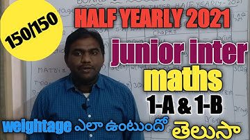 weightage of junior inter maths 1-A  & 1-B half yearly 2021|