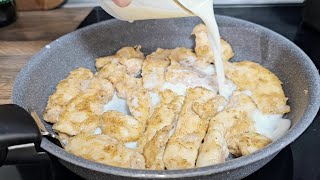 Just add milk to the chicken fillet and dinner is ready in 5 minutes! Tasty quickly