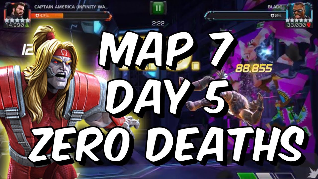 Alliance Quest Map 7 - Day 5 - Zero Deaths - Omega Red Boss Kill - Marvel Contest Of Champions