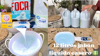 Como hacer 12 litros de jabón líquido casero para lavadora con solamente 5.00 dólares