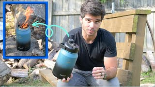 DIY Tabletop Smokeless Fire Pit from a Water Bottle (smokeless wood burning camp stove) by Appalachian Wood 1,915 views 6 months ago 2 minutes, 27 seconds