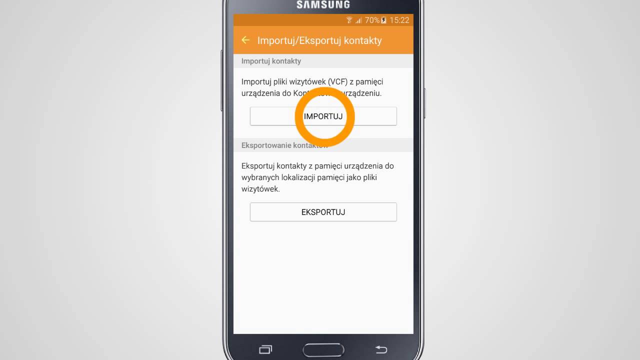 Samsung Galaxy J5 Zarzadzanie Kontaktami Import Kontaktow Z Karty Sim Youtube