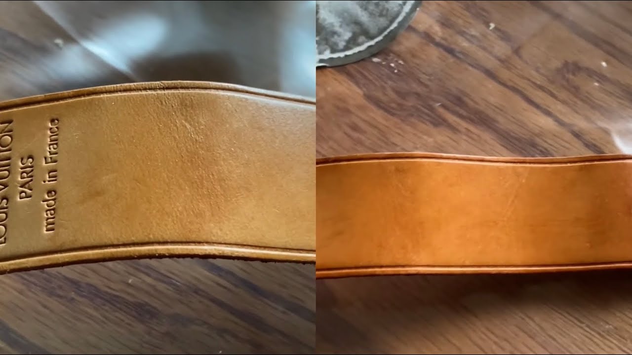 Restoring / Causing A Patina Effect on A Louis Vuitton vachetta leather  Poignet luggage handle strap 
