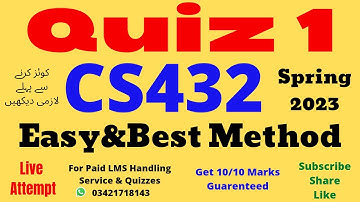 CS432 Quiz No 1 Solution Spring 2023