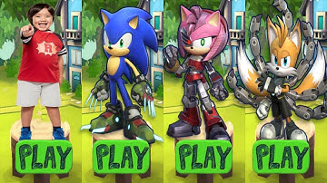 Tag with Ryan vs Sonic Dash All Prime Characters Unlocked - Run Gameplay