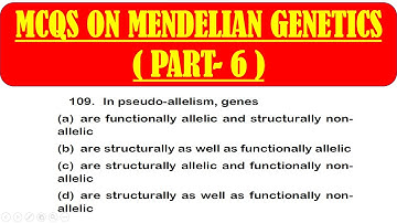 MCQS ON MENDELIAN GENETICS *PART 6* | GENETICS MCQ QUESTION & ANSWER
