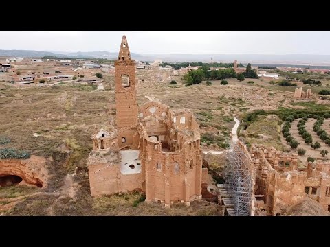Belchite viejo (Zaragoza) a vista de dron - 4K - [Dron DJI Mavic Mini] - Drone footage cinematic