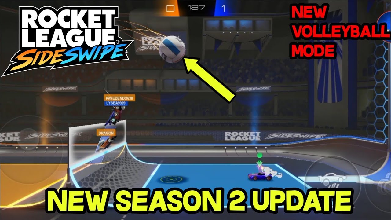 NEW SEASON 2 UPDATE + VOLLEYBALL MODE GAMEPLAY | Rocket League: Sideswipe