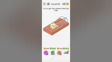 Braindom Level 53 Try to get the cheese from the trap - Gameplay Solution Walkthrough