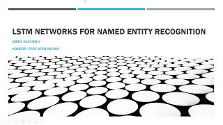 2021 UMassD Capstone: LSTM networks for Named Entity Recognition