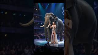 a girl playing with elephant in agt | life hacks