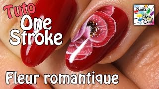 Tuto nail art - Fleur romantique one stroke