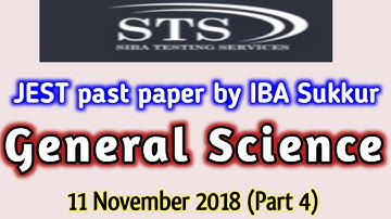 JEST past paper by SIBA Sukkur | General Science (physics chemistry biology and computer|TharBar|