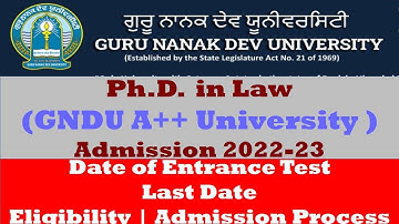 Ph.D. admission in Guru Nanak Dev University || Ph.D. in GNDU | Ph.D. Admission 2022-23