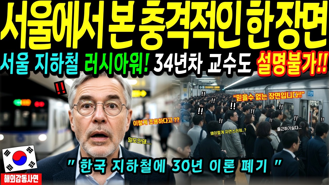 [해외감동사연] 미국 사회학 교수, 한국 러시아워 보고 34년 이론 폐기한 이유!! 