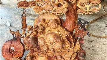 Di lặc ngũ phúc ngồi Tùng gỗ hương đang hoàn thiện anh chị đón xem nhé !! Lh 0966336318