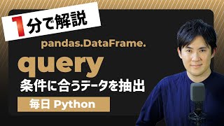 【毎日Python】Pythonでデータフレームから条件を指定してデータを抽出する方法｜DataFrame.query