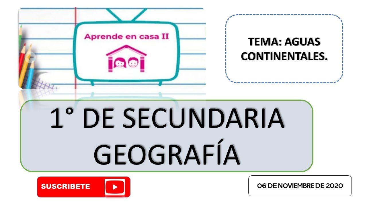 APRENDE EN CASA II SECUNDARIA 1° GRADO GEOGRAFÍA "Aguas Continentales