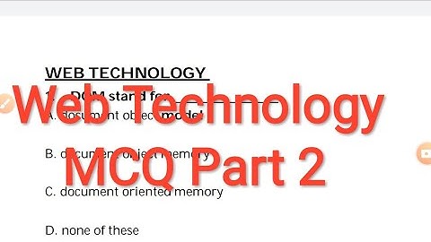 Web technology MCQ QUESTIONS AKTU
