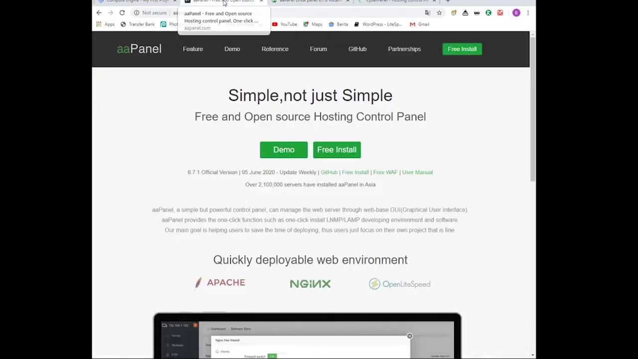 Cara setting vps google cloud dengan aapanel gratis youtube