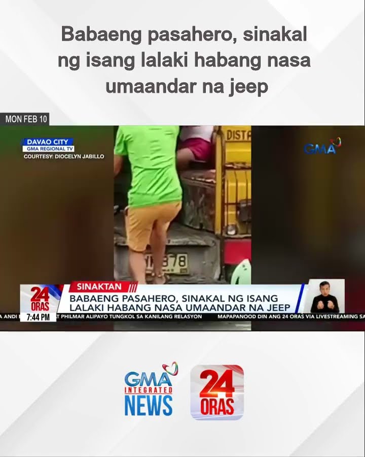 Babaeng pasahero, sinakal ng isang lalaki habang nasa umaandar na jeep | 24 Oras