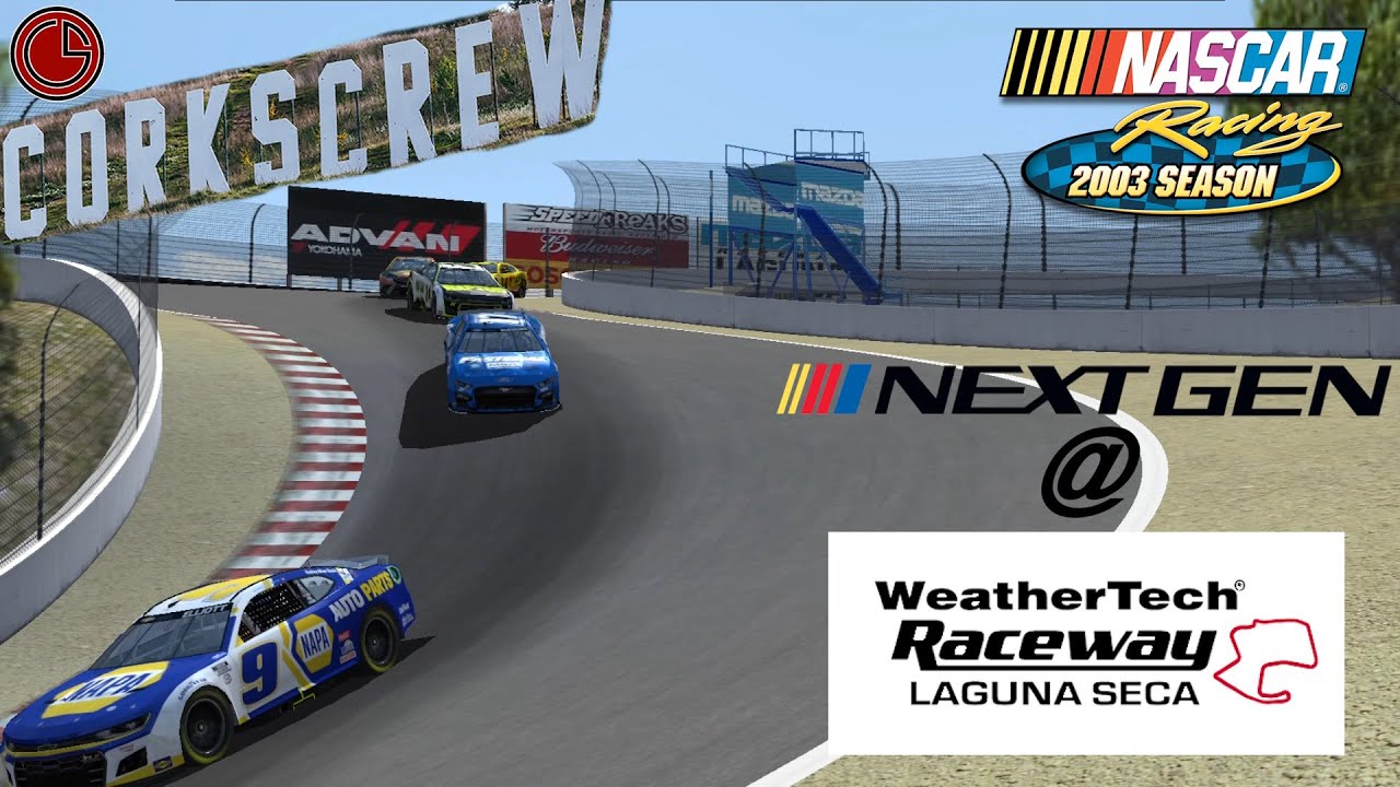 NASCAR Next Gen at Laguna Seca - NR2003 - YouTube