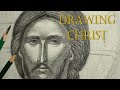 Αγιογραφία. How I relax drawing the face of Jesus Christ before painting His byzantine Icon.