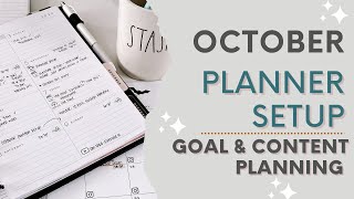 October 2022 Planner Setup | How I&#39;m planning for goals &amp; weekly content | Happy Planner &amp; Calendar