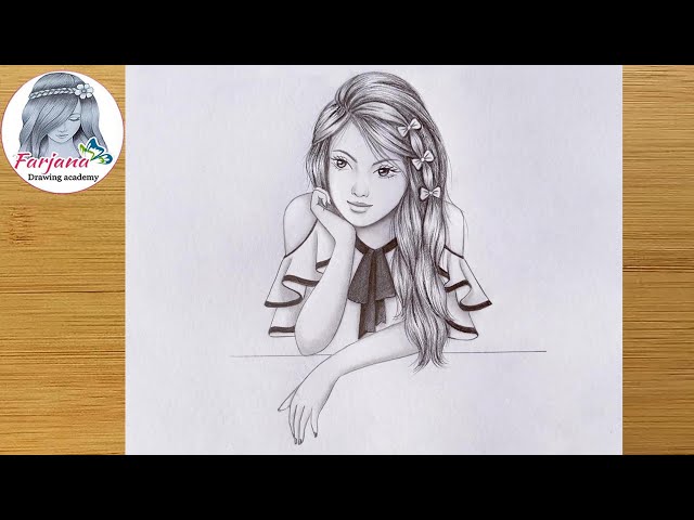 Guaranteed 100% Authentic Premium Vector A digital sketch vector art  illustration design of a cute girl drawing, art for girls
