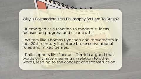 Why Is Postmodernism