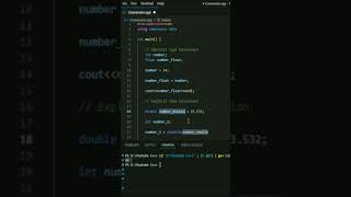 Implicit &amp; Explicit Type Conversion In C++ | #youtubeshorts #shortvideo
