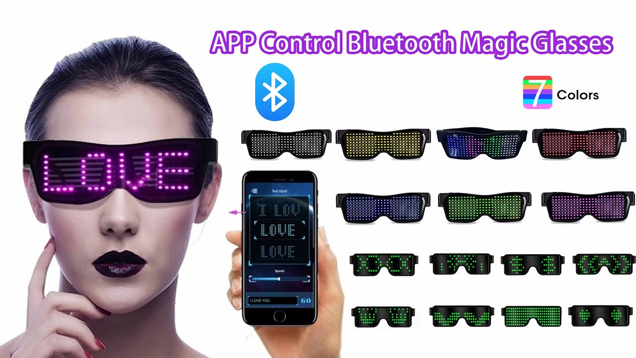 Bluetooth magic. Очки Magic led Eyeglasses. Светодиодные очки для вечеринок BT app Control. Светодиодные очки Magic led. Очки с флешкой.