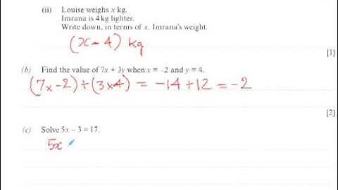 WJEC GCSE Maths Summer 2011 Foundation Paper 2 Q7 - algebra