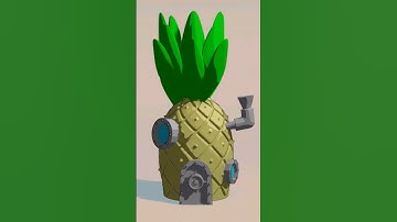 SpongeBob House pineapple in blender #shorts #blender #3dmodeling