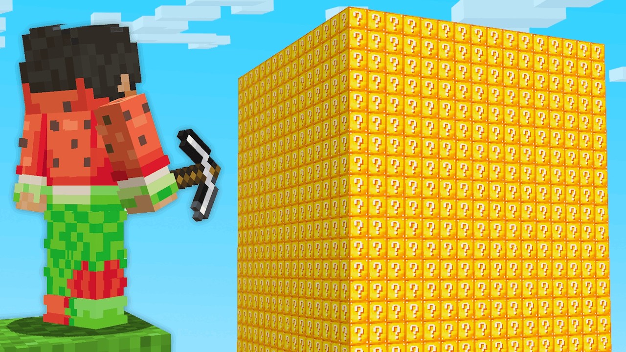 J’ai Survécu sur UN Chunk avec des LUCKY BLOCS..