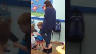 Clroom Candid Teacher Feet In Heels