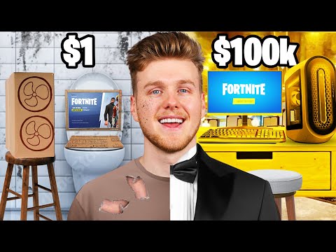 $1 VS $100,000 Gaming Setup! – Fortnite
