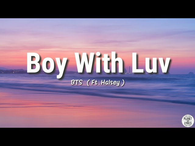 Boy With Luv - BTS (Ft.Halsey) | Lyrics Video class=