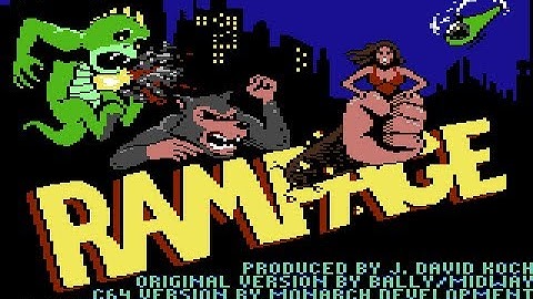 Rampage (Commodore 64) - Theme Song and Gameplay [C64]