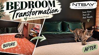 I Turned This Chaotic Bedroom Into a Peaceful Retreat
